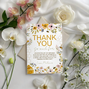 Honey Bee Garden Birthday Thank You Card