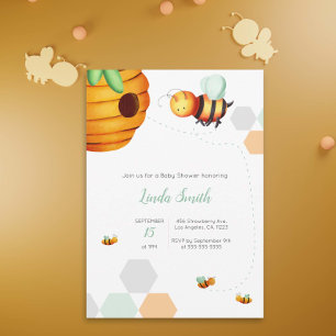 Honey Bee Gender Neutral Baby Shower Invitation