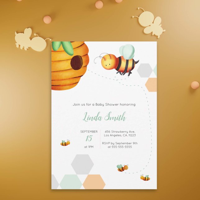 Honey Bee Gender Neutral Baby Shower Invitation (Creator Uploaded)