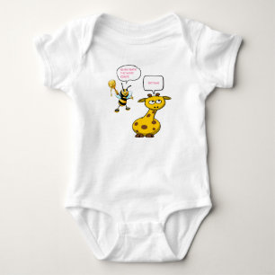 Honey Bee Giraffe Animals Cartoon Cute Talk Unisex Baby Bodysuit