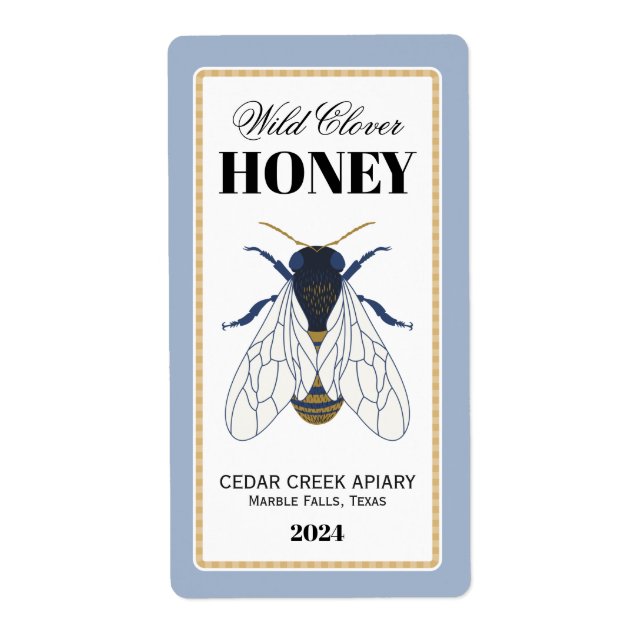 Honey Bee Golden Frame Label (Front)