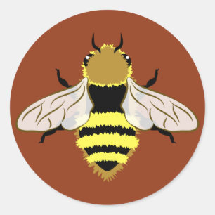 Honey Bee Graphic Classic Round Sticker