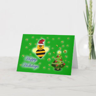 Honey bee happy holidays honey bee apiary buzz holiday card