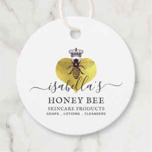 Honey Bee Heart Skincare Faux Gold Foil Favour Tags