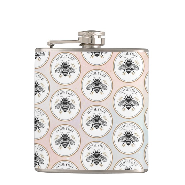 Honey Bee Hip Flask (Front)