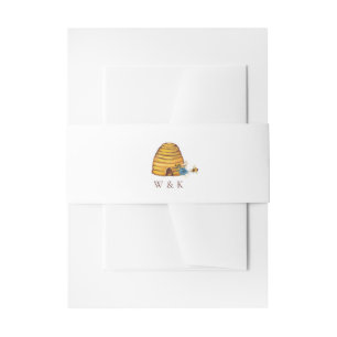 Honey Bee Hive  Invitation Belly Band