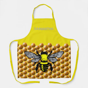Honey Bee Hive Pattern Cute Insect Apiary Apron