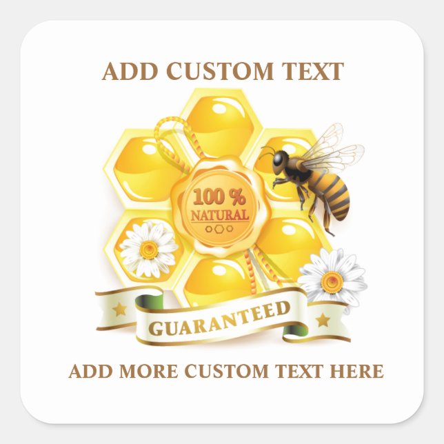 Honey Bee Honey Seller Beekeeper Apiarist Square Sticker (Front)