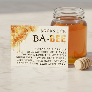 Honey Bee Honeycomb Baby Shower Book Request Enclosure Card