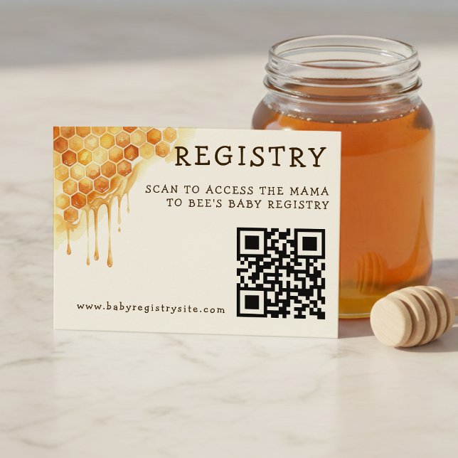 Honey Bee Honeycomb Baby Shower QR Code Registry Enclosure Card (Honey Bee Honeycomb Baby Shower QR Code Registry Enclosure Card
)