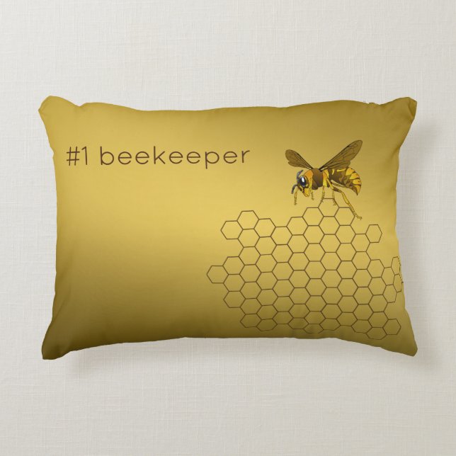 Honey Bee Honeycomb Beekeeper Apiarist Custom Decorative Cushion (Front)
