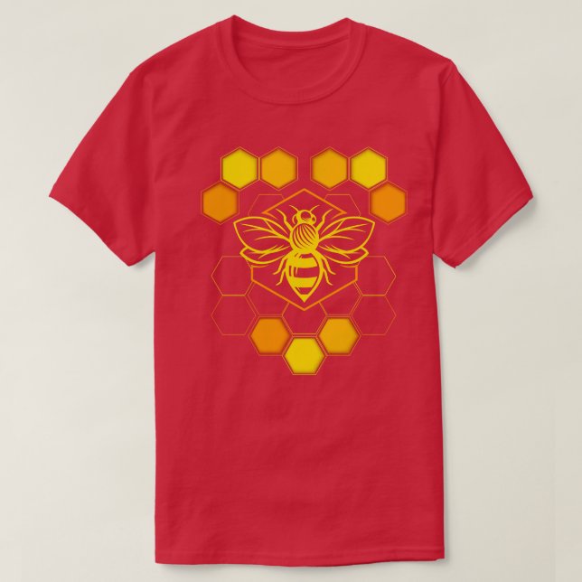 Honey Bee Honeycomb Beekeeper T-Shirt (Design Front)
