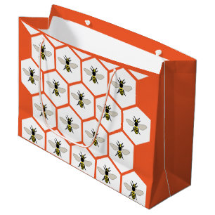 Honey Bee Honeycomb Bees Fun Cute Large Gift Bag