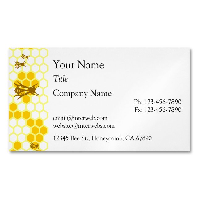 Honey Bee Honeycomb Custom Business Cards (Front)
