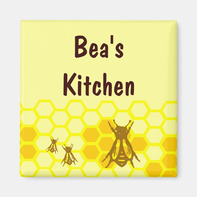 Honey Bee Honeycomb Custom Magnet (Front)