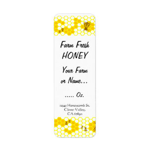 Honey Bee Honeycomb Custom Small Label