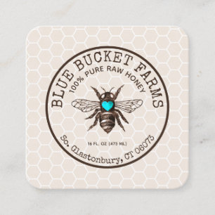 Honey Bee Honeycomb Square Business Card