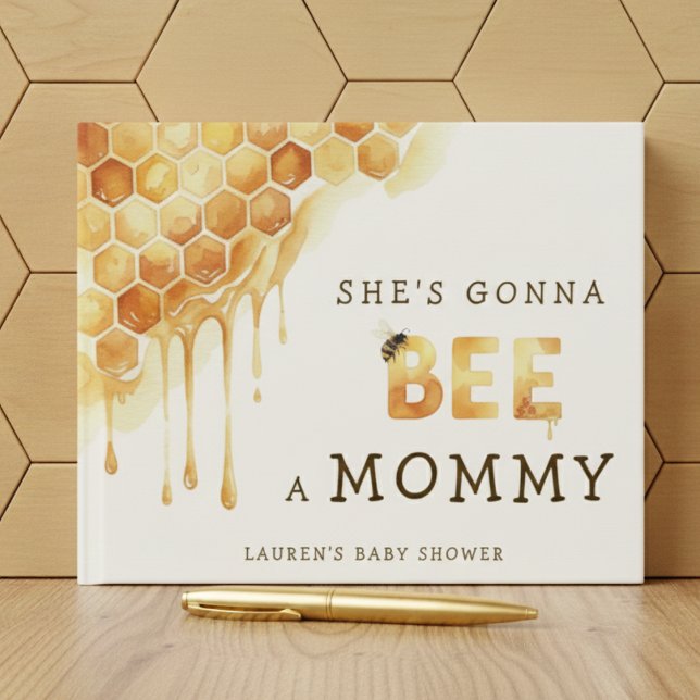 Honey Bee Honeycomb Watercolor Baby Shower Guest Book (Honey Bee Honeycomb Watercolor Baby Shower Guest Book
)