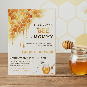 Honey Bee Honeycomb Watercolor Baby Shower Invitation