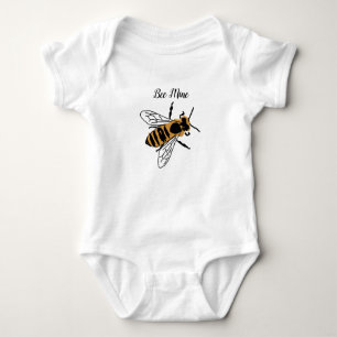 Honey Bee Illustration Be Mine Bee Art Baby Bodysuit