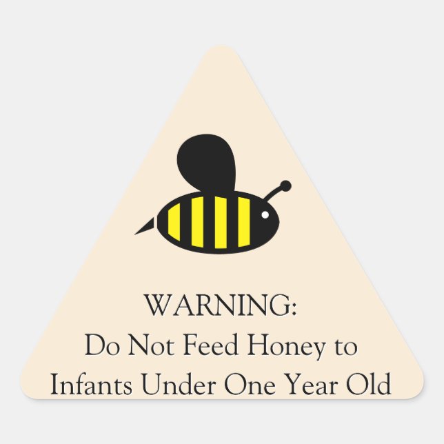 Honey Bee Infant Warning Goldenrod Triangle Sticker (Front)
