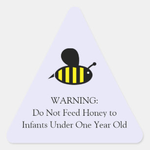 Honey Bee Infant Warning Lavender Triangle Sticker