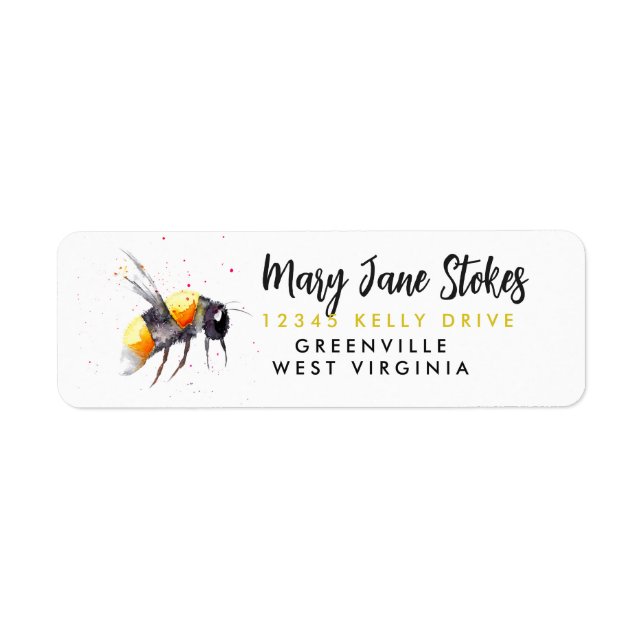 honey Bee insect RETURN ADDRESS envelope (Front)