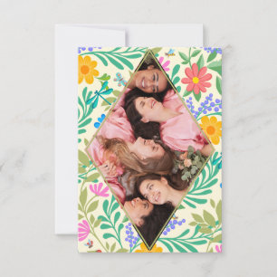 Honey Bee, Ladybug, Butterfly, Dragonfly & Flowers Thank You Card