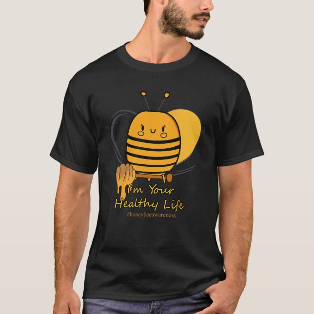 Honey Bee Life Protector - 20th April Sticker T-Shirt (Front)