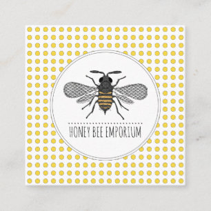 Honey Bee Logo Apiary Beekeeper Honey Products Square Business Card