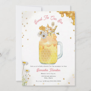 Honey Bee Milkshake Girl Baby Shower Invitation