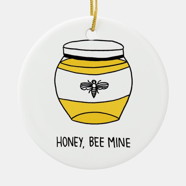 Honey, Bee Mine Ceramic Tree Decoration (Front)