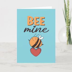 Honey Bee Mine Funny Love Pun Valentine's Day Holiday Card