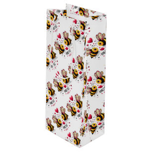 Honey Bee Mine Honey Bees Valentine Wine Gift Bag