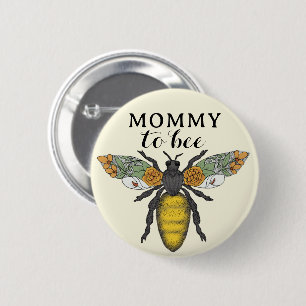 Honey Bee Mummy to Bee Baby Shower Button   Bumble