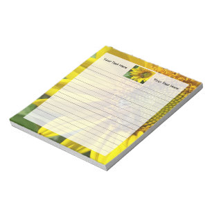 Honey bee of Yellow Sunflower Notepad
