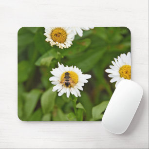 Honey Bee on a Daisy Mouse Pad