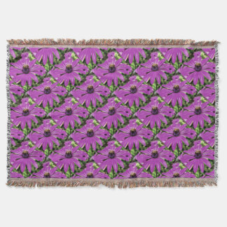 Honey Bee On A Purple African Daisy Art Throw Blanket