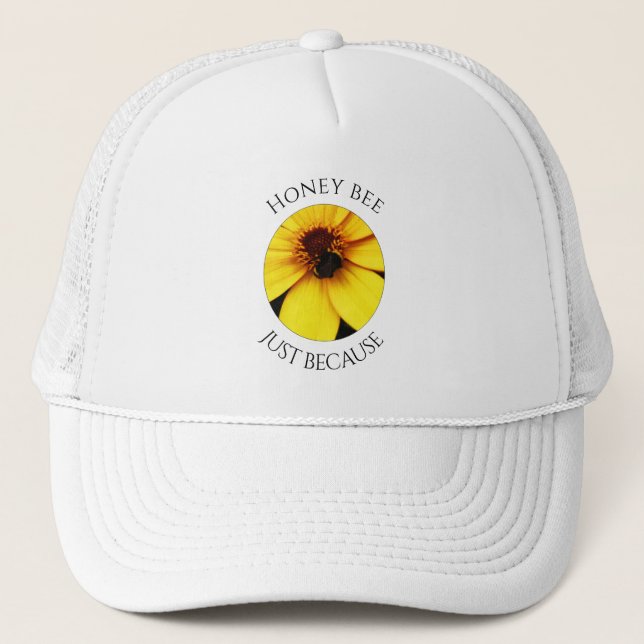                   Honey bee ON A YELLOW BLOOM Trucker Hat (Front)