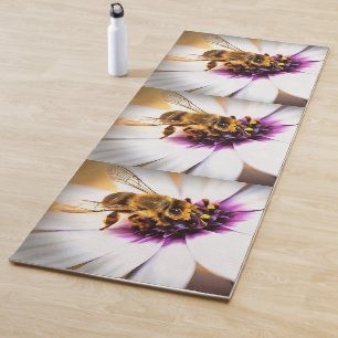 Honey Bee On African Daisy Acrylic Art Yoga Mat