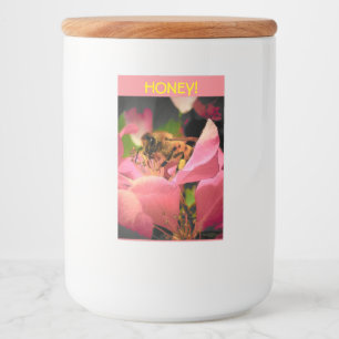 Honey Bee on Crabapple blossom Food Label