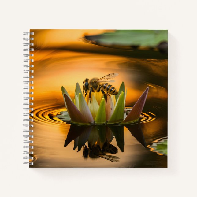 Honey Bee on Flower Notebook (Front)