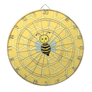Honey Bee on Honeycomb Dartboard