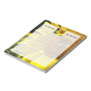 Honey Bee on Yellow Sunflower Notepad