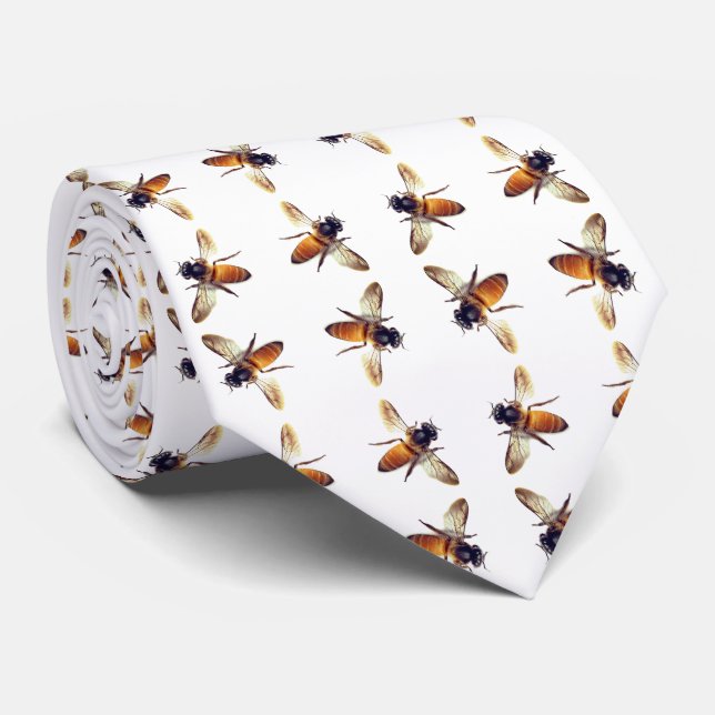 Honey Bee pattern Tie (Rolled)