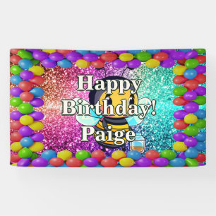 Honey Bee Personalised character birthday banner