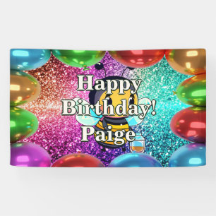 Honey Bee Personalised character birthday banner