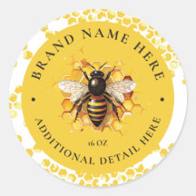 Honey Bee Product Round Label