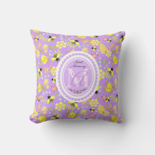 Honey Bee Purple Cushion