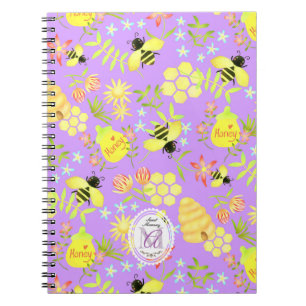 Honey Bee Purple Notebook